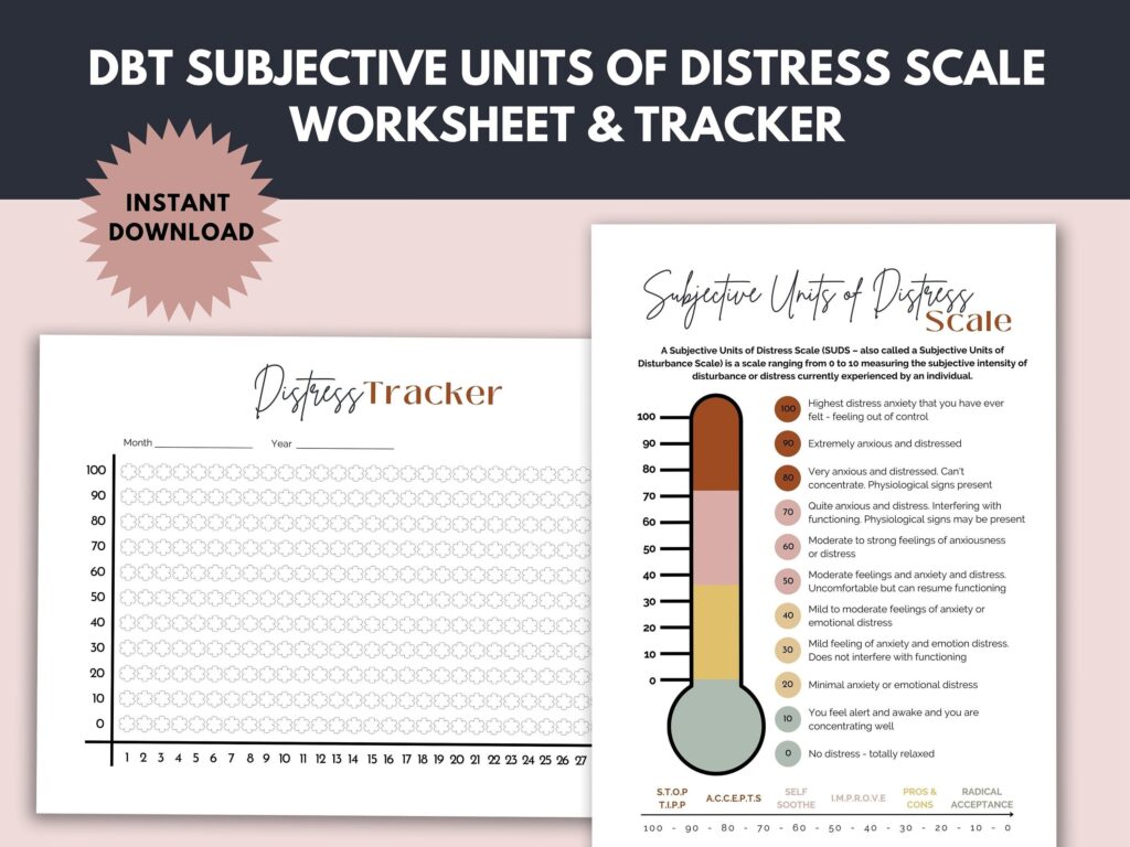 DBT Subjective Units Of Distress Scale DBT Skills DBT Worksheets