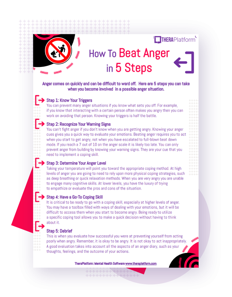 DBT Therapy Worksheets For Anger