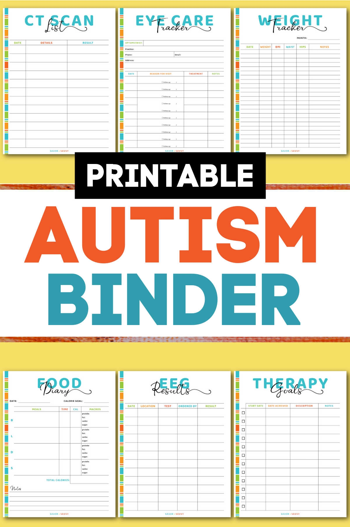 Autism Binder Printables 65 Pages Savor Savvy