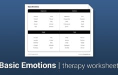 Basic Emotions Reference Worksheet Therapist Aid