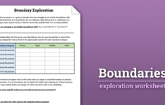 Boundaries Exploration Worksheet Therapist Aid