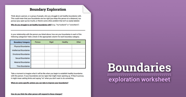 Boundaries Exploration Worksheet Therapist Aid - DBT Worksheets