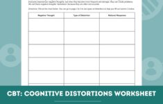 CBT Cognitive Distortions Worksheet Editable Fillable PDF Etsy Israel