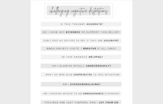 Challenging Cognitive Distortions Worksheet Mental Health Etsy Canada