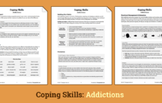 Coping Skills Addictions Worksheet Therapist Aid