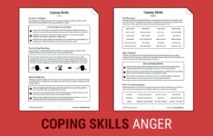 Coping Skills Anger Worksheet Therapist Aid