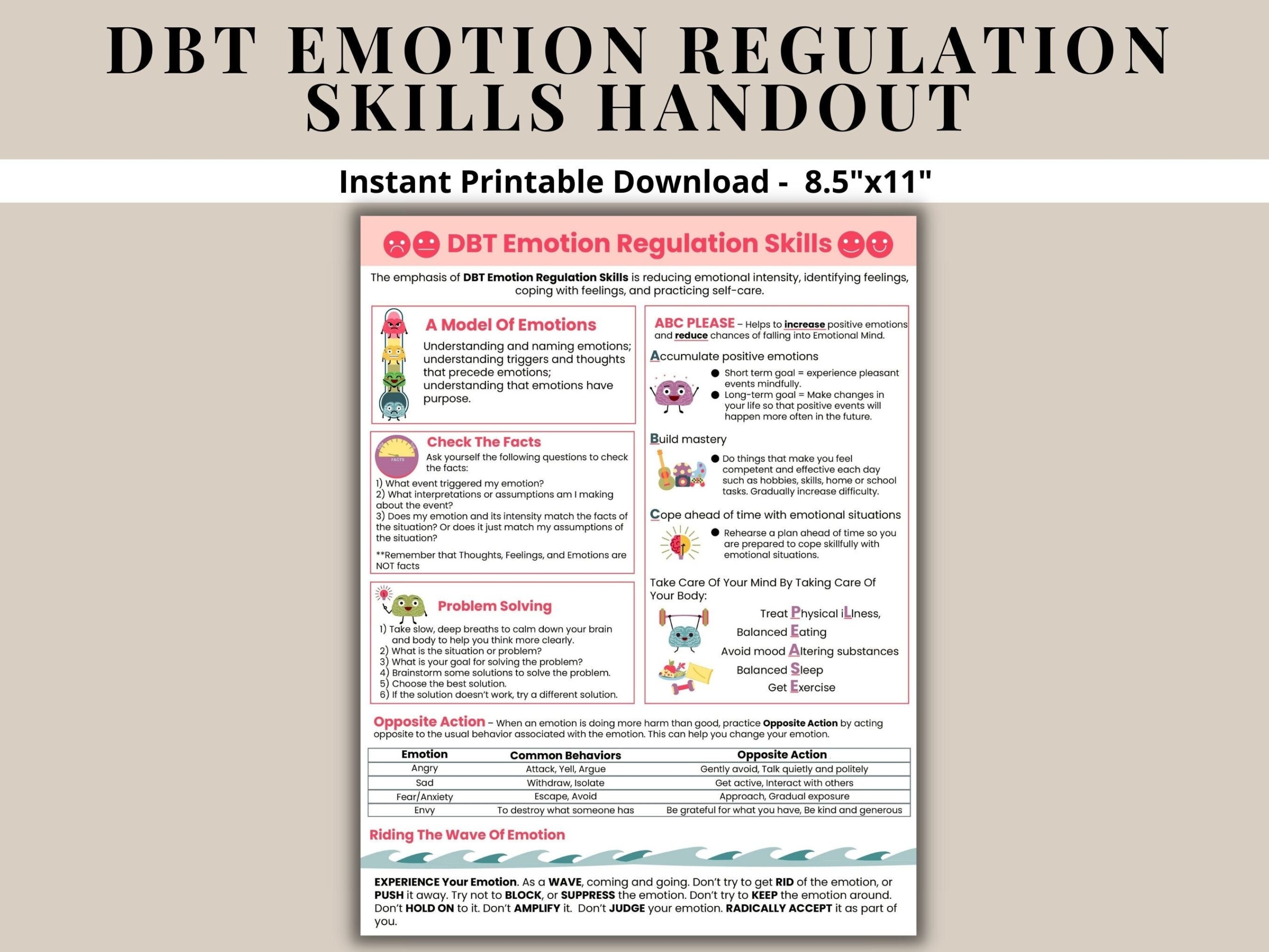 DBT Emotional Regulation Skills Worksheets