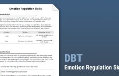 DBT Emotion Regulation Skills Worksheet Therapist Aid