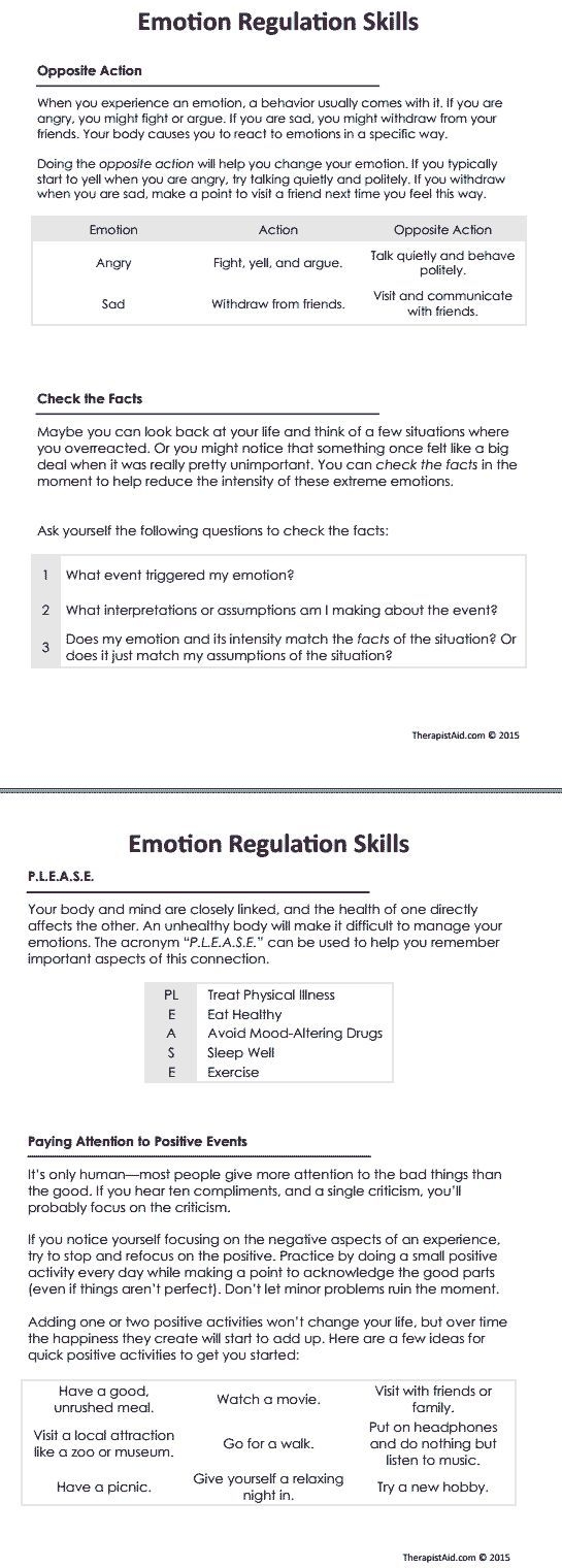 DBT Emotion Regulation Worksheet