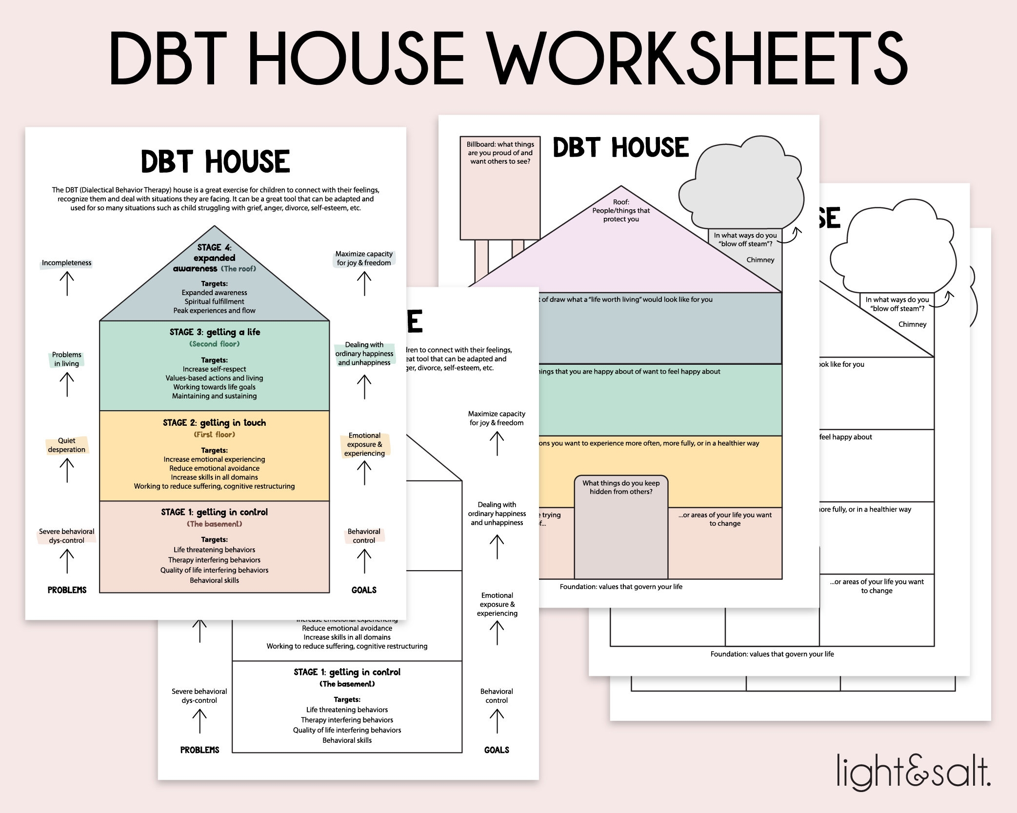 DBT House Anxiety House Worksheet DBT Skills Therapy Etsy de