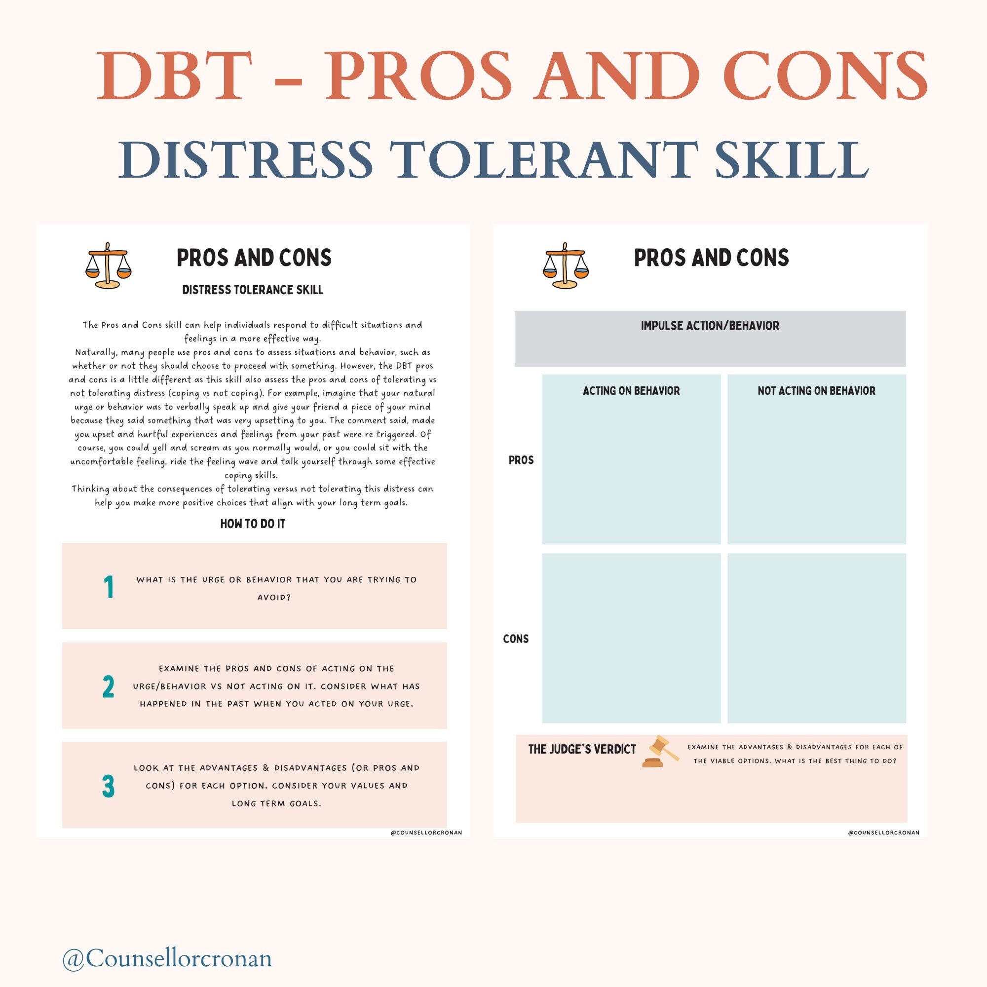 DBT Skill Pros And Cons Distress Tolerance Dialectical Etsy de