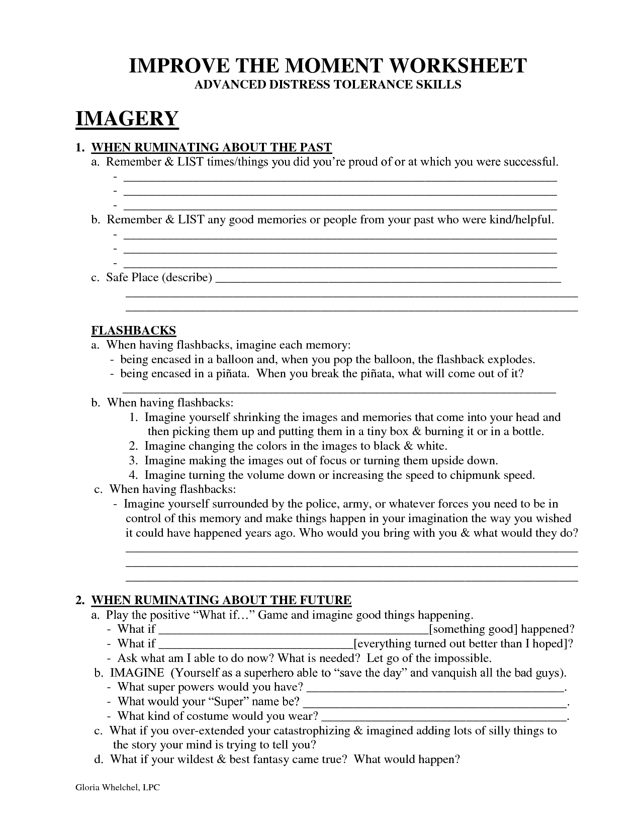 DBT Worksheet For Adults