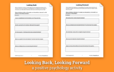 Looking Back Looking Forward Worksheet Therapist Aid