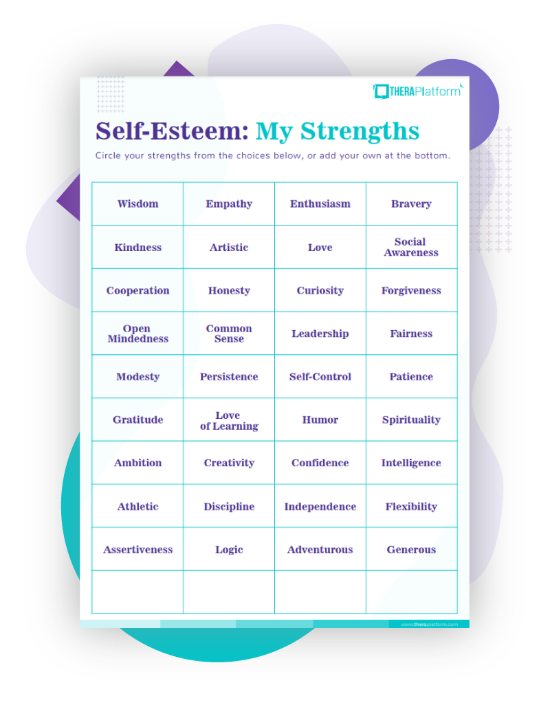 DBT Self Esteem Worksheets