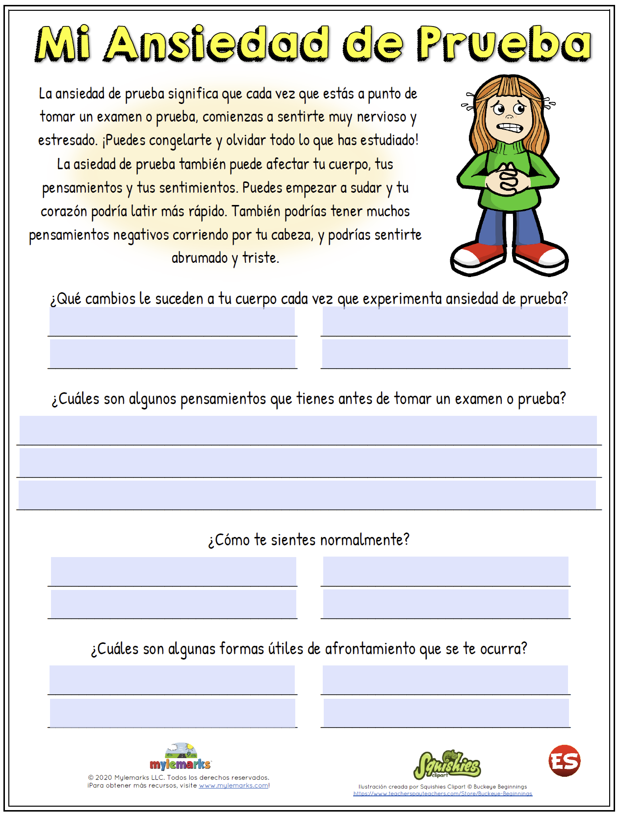 Mental Health Worksheets In Spanish