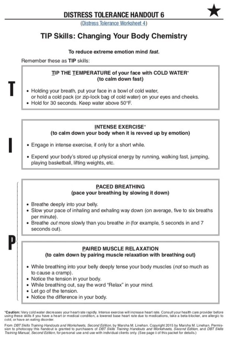 DBT Therapy Worksheets For Trauma