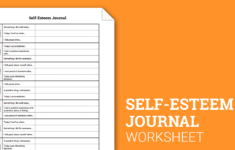 Self Esteem Journal Worksheet Therapist Aid