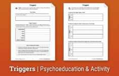 Triggers Worksheet Therapist Aid