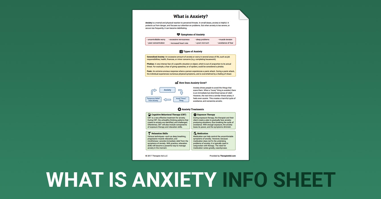 Anxiety Worksheets Therapist Aid