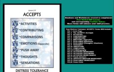 D B T LESSON 2 5 Distress Tolerance ACCEPTS Skills Worksheets And Handouts D B T Peer Guided Lessons Etsy