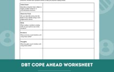 DBT Cope Ahead Worksheet Editable Fillable PDF Template For Counselors Psychologists Social Workers Therapists Etsy