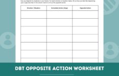 DBT Opposite Action Worksheet Editable Fillable PDF Template For Counselors Psychologists Social Workers Therapists Etsy Israel