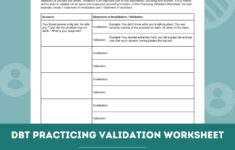 DBT Practicing Validation Worksheet Editable Fillable PDF Template For Counselors Psychologists Social Workers Therapists Etsy