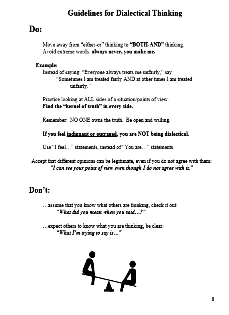 Dbt Worksheet On Dialectics