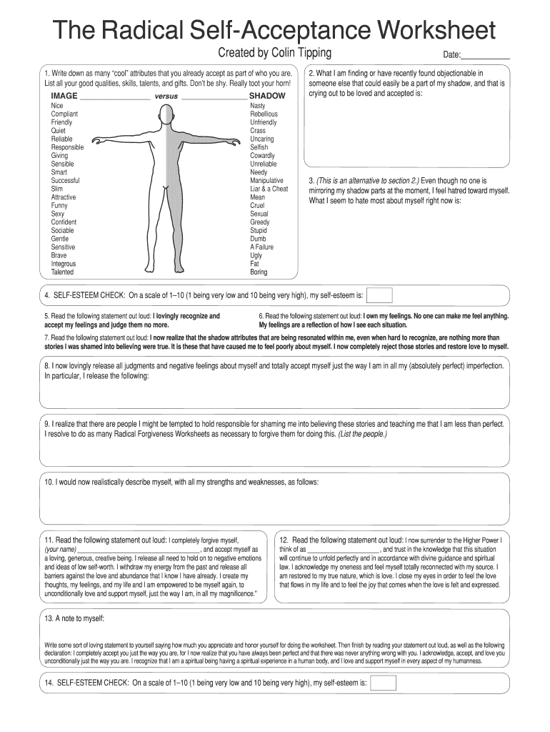 Dbt Acceptance Worksheets