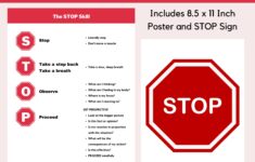 STOP Skill Printable Poster Coping Skill Etsy