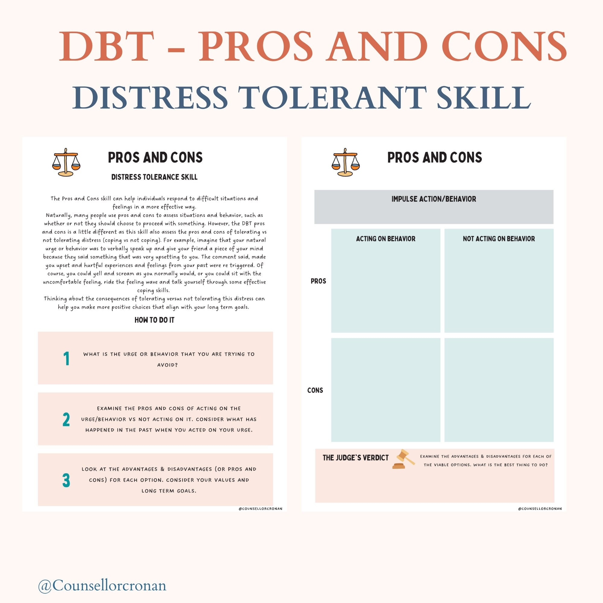 Dbt Pros And Cons Worksheet Fillable