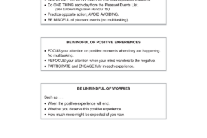 Dbt Accumulating Positive Emotions Worksheet