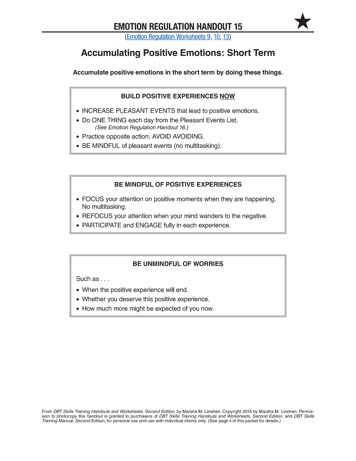 Accumulating Positive Emotions From DBT Skills Training Handouts And Worksheets Second Edition Studocu