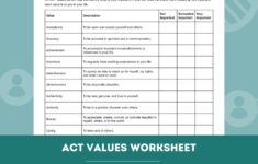 ACT Values Worksheet Editable Fillable PDF For Counselors Psychologists Social Workers Therapists Etsy