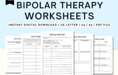 Bipolar Therapy Worksheets Bipolar Journal Printable Bipolar Disorder Anxiety Bipolar Awareness Manic Depressive Bipolar Workbook Etsy