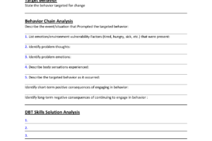 Dbt Behavior Chain & Solution Analysis Worksheet By Rachel Gill