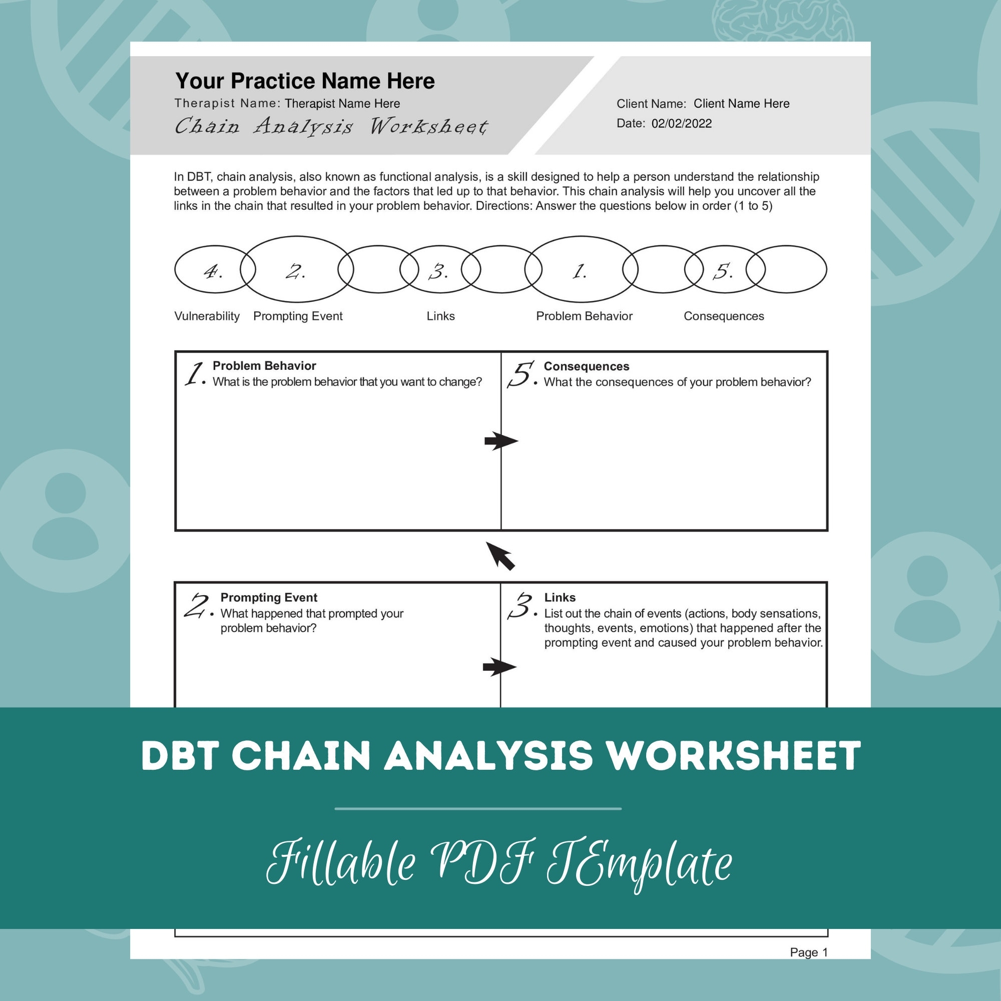 Dbt Chain Analysis Worksheet Fillable