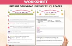 DBT DEAR MAN Worksheet 2 page Fillable Pdf interpersonal Effectiveness Skills dialectical Behavior Therapy Worksheets Etsy