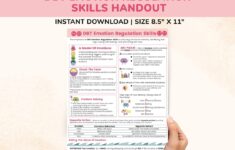 DBT Emotion Regulation Coping Skills Printable Handout Poster Therapist Counselor Counseling Dialectical Behavior Therapy kids Teens Adults Etsy