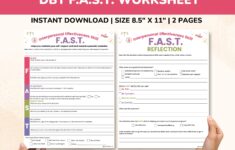 DBT FAST Skill Worksheet 2 page Fillable Pdf interpersonal Effectiveness Skills dialectical Behavior Therapy Worksheets Etsy