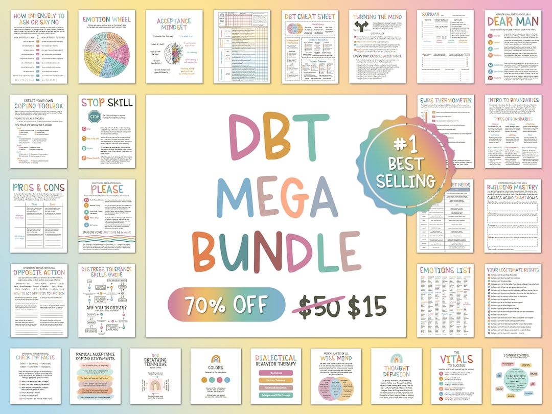 DBT MEGA BUNDLE Dbt Skills Dbt Workbook Therapy Worksheet Counselling Resources Therapy Tools Mental Health Printable Dbt Flash Cards Etsy