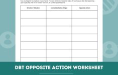 DBT Opposite Action Worksheet Editable Fillable PDF Template For Counselors Psychologists Social Workers Therapists Etsy