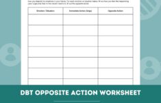 DBT Opposite Action Worksheet Editable Fillable PDF Template For Counselors Psychologists Social Workers Therapists Etsy