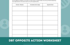 DBT Opposite Action Worksheet Editable Fillable PDF Template For Counselors Psychologists Social Workers Therapists Etsy Israel