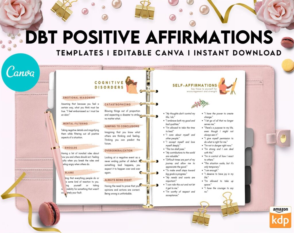 DBT Positive Affirmations Power Of Positive Self Talk KDP - DBT Worksheets