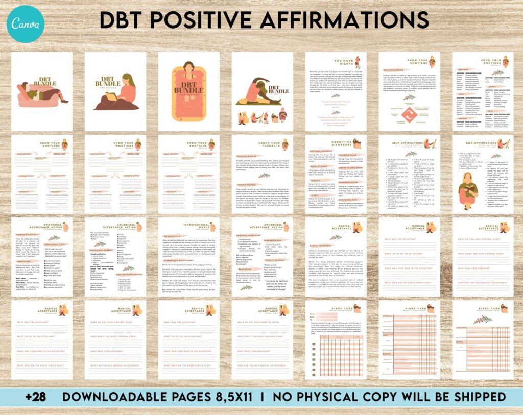 dbt positive self talk worksheet