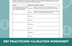 DBT Practicing Validation Worksheet Editable Fillable PDF Template For Counselors Psychologists Social Workers Therapists Etsy Singapore