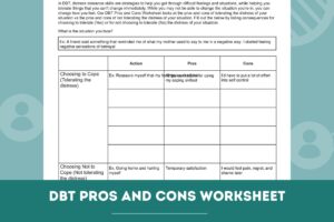 Dbt Pros Cons Worksheet