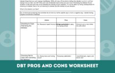 DBT Pros And Cons Worksheet Editable Fillable PDF Template For Counselors Psychologists Social Workers Therapists Etsy