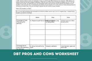 Dbt Pros And Cons Worksheet Fillable